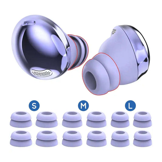 Ibley Siliconen tips voor Samsung Galaxy buds pro paars double flange - Siliconen Earplug - Double flange design - S/M/L formaat - 6 paar - 3 maten - Ibley