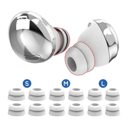 Ibley Siliconen tips voor Samsung Galaxy buds pro wit double flange - Siliconen Earplug - Double flange design - S/M/L formaat - 6 paar - 3 maten - Ibley