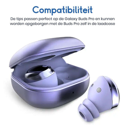 Ibley Siliconen tips voor Samsung Galaxy buds pro wit double flange - Siliconen Earplug - Double flange design - S/M/L formaat - 6 paar - 3 maten - Ibley