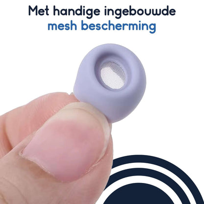 Ibley Siliconen tips voor Samsung Galaxy Buds Pro wit met mesh – Siliconen Ear Tips – Met Mesh – S/M/L Formaten – 3 Paar - Ibley