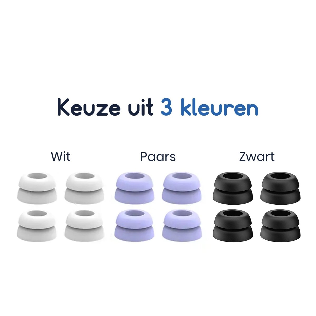 Ibley Siliconen tips voor Samsung Galaxy buds pro zwart double flange - Siliconen Earplug - Double flange design - S/M/L formaat - 6 paar - 3 maten - Ibley