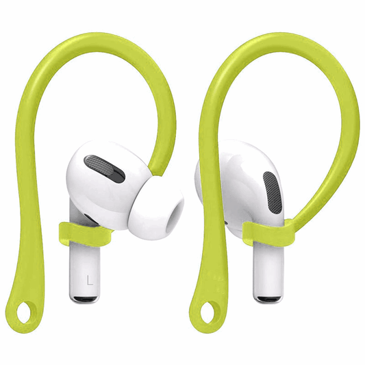 Ibley Sport hooks geel voor Apple AirPods Pro 1/2 & AirPods 3/4 - Oorhaken - Siliconen sport haken - Geschikt voor AirPods Pro 1/2 en Apple AirPods 3/4 - Set van 2 - Ibley