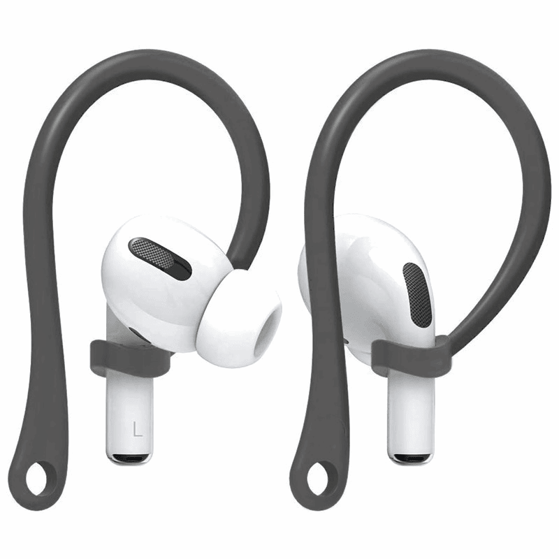 Ibley Sport hooks grijs voor Apple AirPods Pro 1/2 & AirPods 3/4 - Oorhaken - Siliconen sport haken - Geschikt voor AirPods Pro 1/2 en Apple AirPods 3/4 - Set van 2 - Ibley