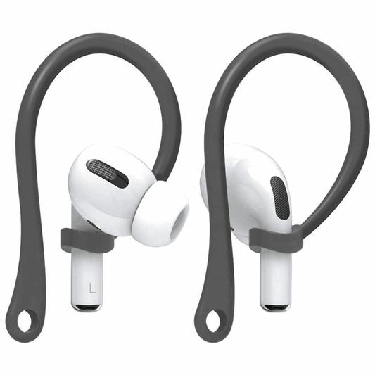 Ibley Sport hooks grijs voor Apple AirPods Pro 1/2 & AirPods 3/4 - Oorhaken - Siliconen sport haken - Geschikt voor AirPods Pro 1/2 en Apple AirPods 3/4 - Set van 2 - Ibley