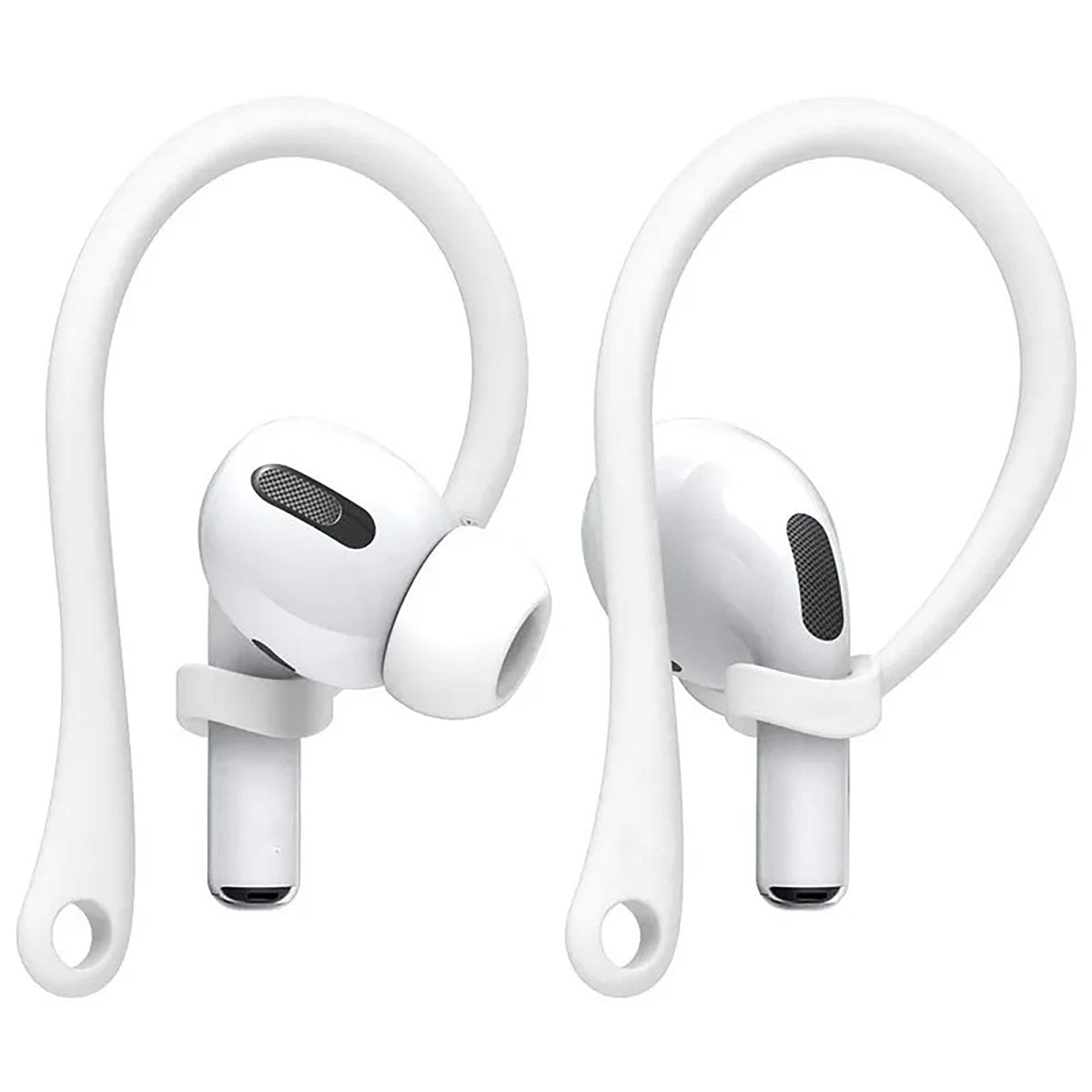 Ibley Sport hooks wit voor Apple AirPods Pro 1/2 & AirPods 3/4 - Oorhaken - Siliconen sport haken - Geschikt voor AirPods Pro 1/2 en Apple AirPods 3/4 - Set van 2 - Ibley