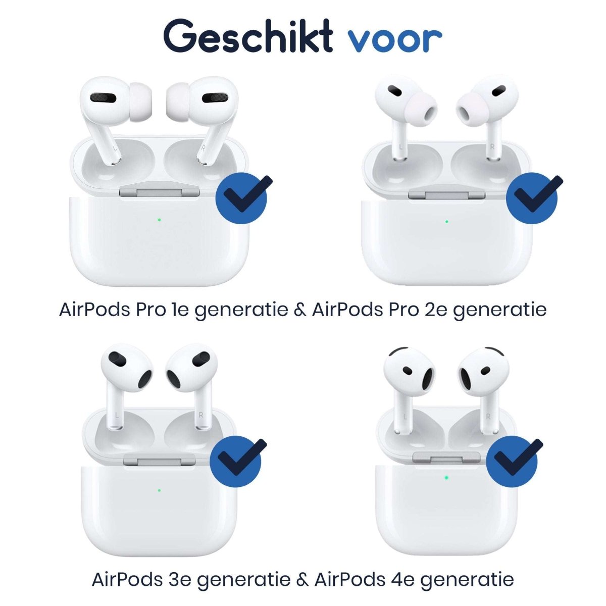 Ibley Sport hooks wit voor Apple AirPods Pro 1/2 & AirPods 3/4 - Oorhaken - Siliconen sport haken - Geschikt voor AirPods Pro 1/2 en Apple AirPods 3/4 - Set van 2 - Ibley