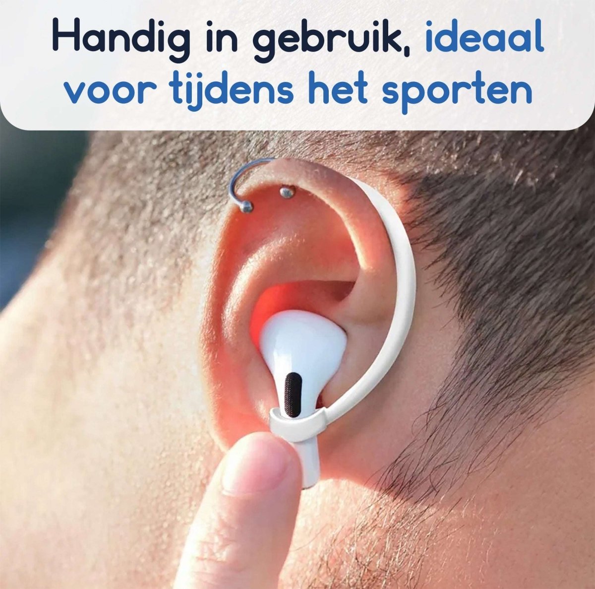 Ibley Sport hooks wit voor Apple AirPods Pro 1/2 & AirPods 3/4 - Oorhaken - Siliconen sport haken - Geschikt voor AirPods Pro 1/2 en Apple AirPods 3/4 - Set van 2 - Ibley