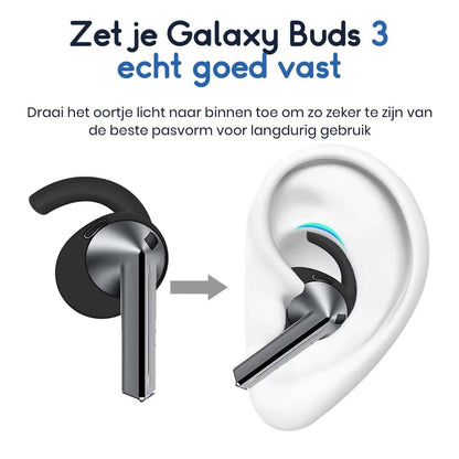 Ibley Sport hooks wit voor Samsung Galaxy Buds 3 - Oorhaken - Siliconen sport haken - Geschikt voor Samsung Galaxy Buds 3 - Set van 2 - Ibley