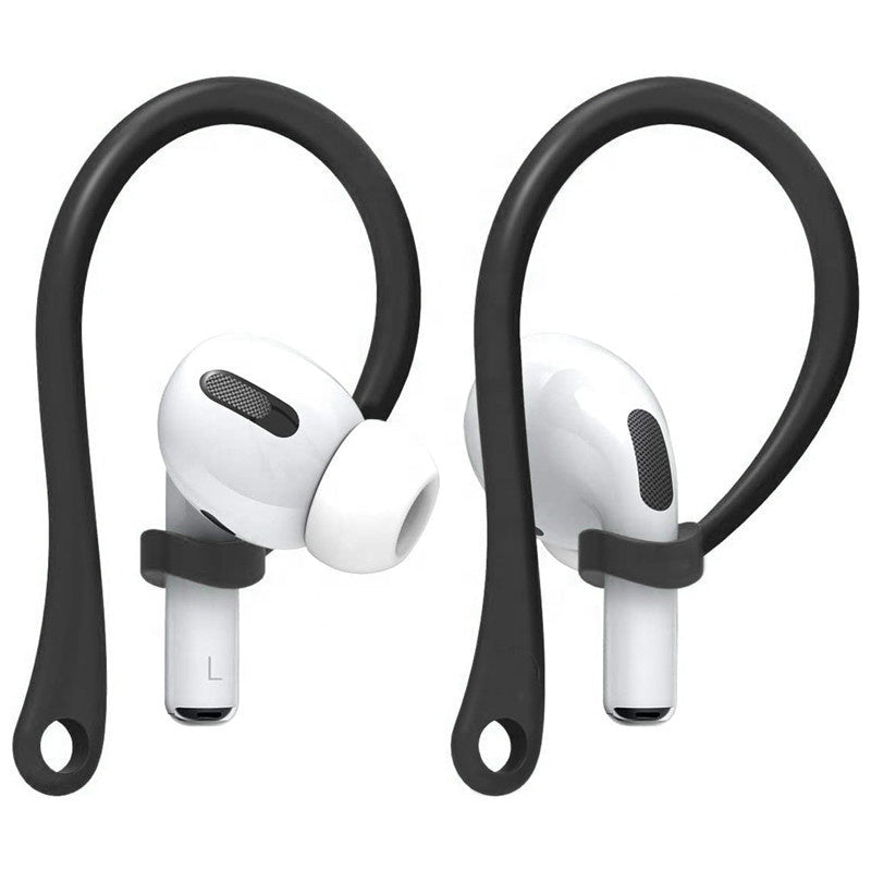 Ibley Sport hooks zwart voor Apple AirPods Pro 1/2 & AirPods 3/4 - Oorhaken - Siliconen sport haken - Geschikt voor AirPods Pro 1/2 en Apple AirPods 3/4 - Set van 2 - Ibley