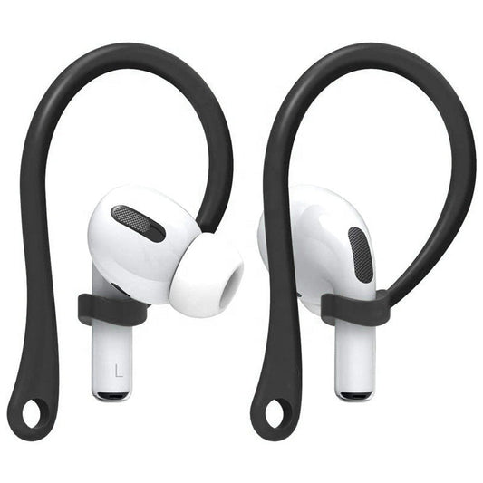 Ibley Sport hooks zwart voor Apple AirPods Pro 1/2 & AirPods 3/4 - Oorhaken - Siliconen sport haken - Geschikt voor AirPods Pro 1/2 en Apple AirPods 3/4 - Set van 2 - Ibley