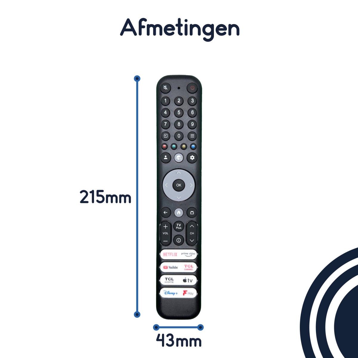 Ibley Universele TCL Afstandsbediening - Geschikt voor TCL TV’s - Plug & Play - Ibley