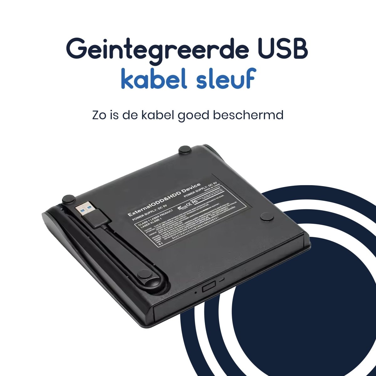 Ibley USB 3.0 DVD/CD Speler & Brander - Compact en Draagbaar - Plug & Play voor Windows, Mac & Linux - Ibley