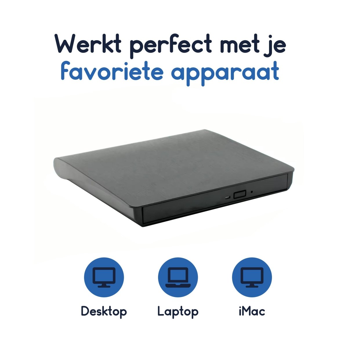 Ibley USB 3.0 DVD/CD Speler & Brander - Compact en Draagbaar - Plug & Play voor Windows, Mac & Linux - Ibley