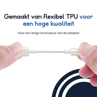 Ibley USB - C naar 3.5mm mini jack adapter wit - Audioadapter - USB - C naar AUX adapter - Android, iPhone & iPad hoofdtelefoonaansluiting - Ibley