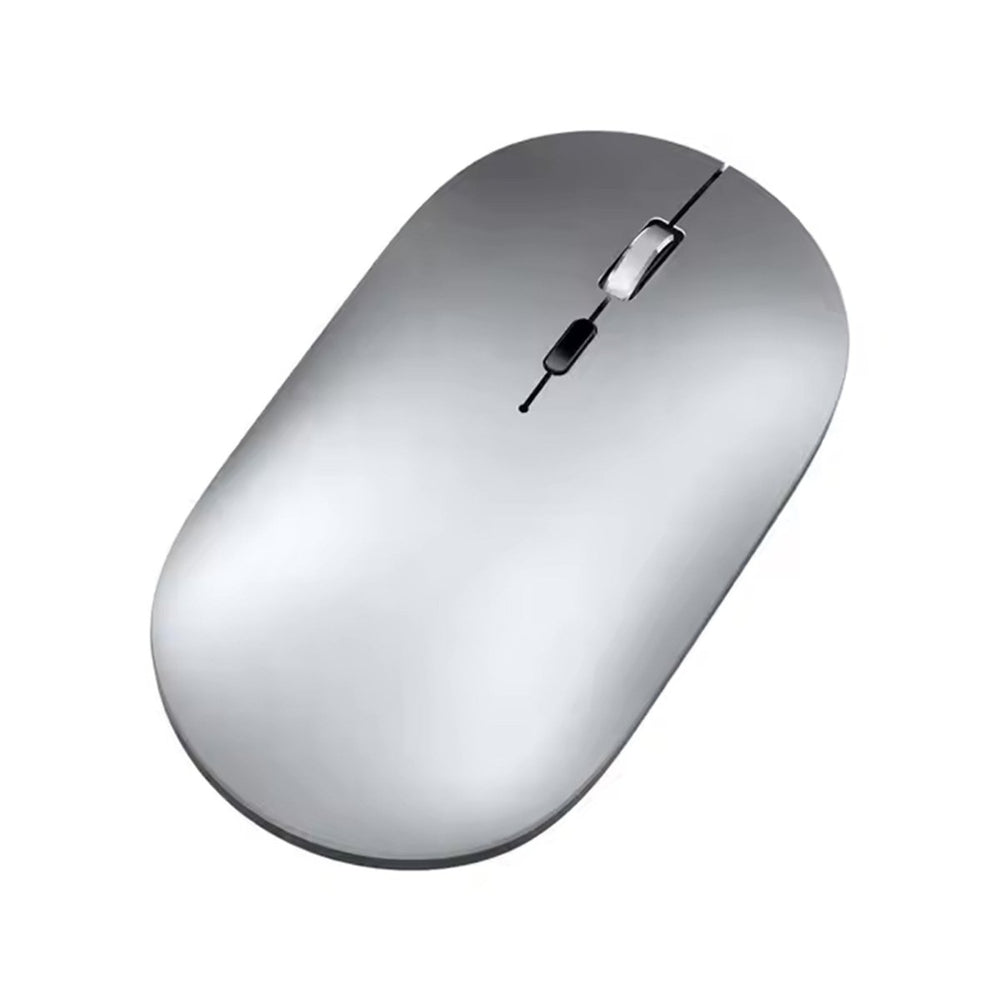 Ibley X2 Computermuis Zilver - Draadloze Oplaadbare Muis – Stil Klikken – Bluetooth 5.0 & USB – DPI Instelbaar – USB-C – Plug & Play