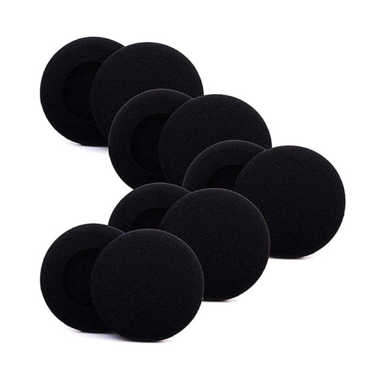 Ibley Zachte foam oorkussens 55mm - 10 stuks / 5 paar - universeel geschikt - Spons oordop kussens - voor hoofdtelefoons - Zwart - Ibley
