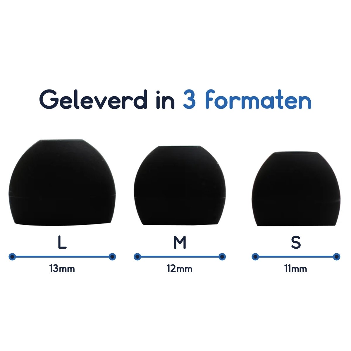 Ibley Zachte siliconen oortips zwart - 3 paar / 3 maten - universeel geschikt - S / M / L formaat - oordopjes set - voor oortjes - Ibley