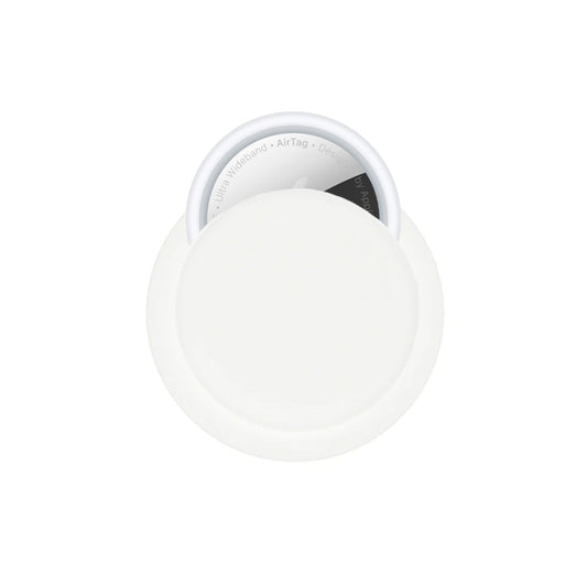 Ibley Zelfklevend siliconen hoesje voor Apple AirTag wit - Sticky AirTag case - Sticker case - Ibley