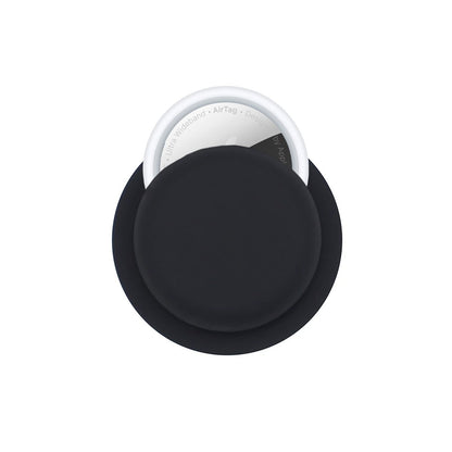 Ibley Zelfklevend siliconen hoesje voor Apple AirTag zwart - Sticky AirTag case - Sticker case - Ibley
