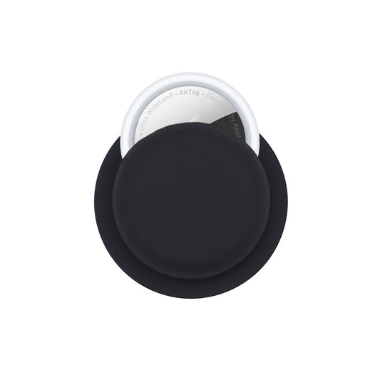 Ibley Zelfklevend siliconen hoesje voor Apple AirTag zwart - Sticky AirTag case - Sticker case - Ibley